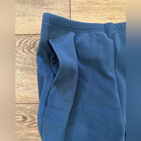 Essentials by Oleg Cassini Vintage Fleece Casual Pant Blue Wide Leg  SZ L - Picture 2 of 5